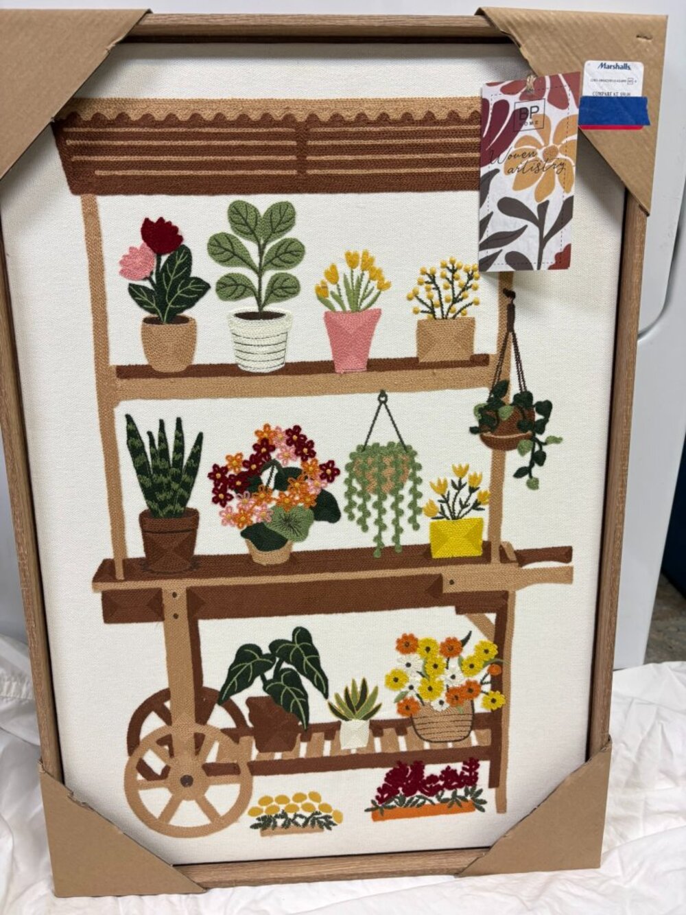 bp home wall art plants cart 18x26 NWT